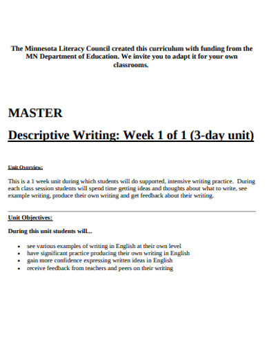 master descriptive writing