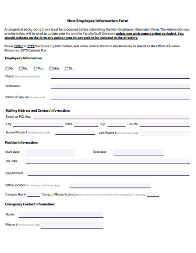 Employee Information Form - 31+ Examples in Word, PDF | Examples