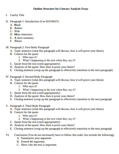 analytical summary outline