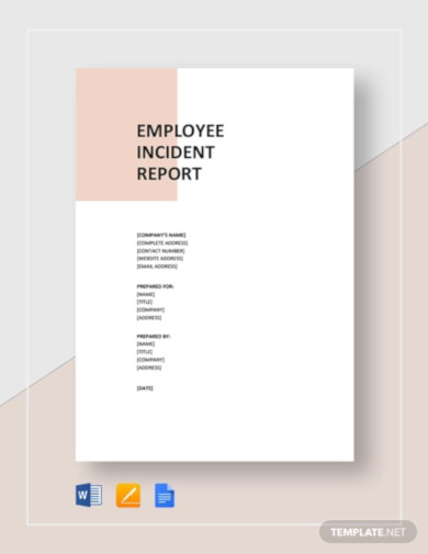 printable employee incident report template