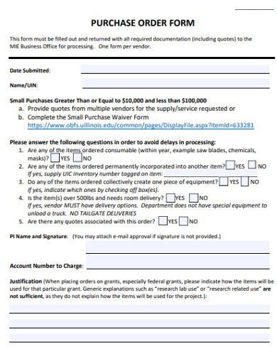 printable purchase order form example
