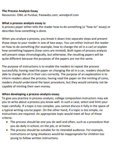 process analysis essays free