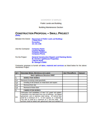 project construction proposal