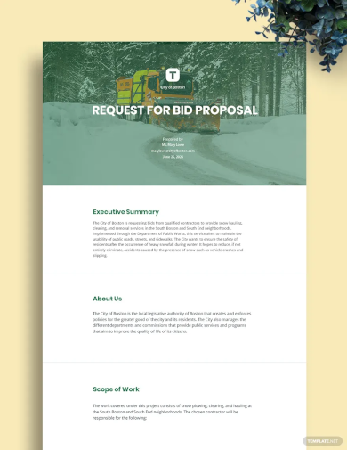 request for bid proposal template