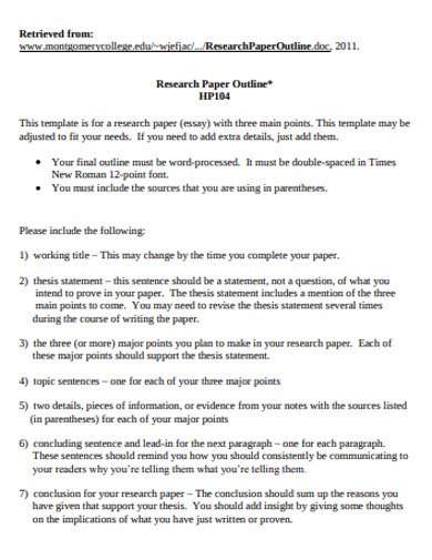 research paper outline template