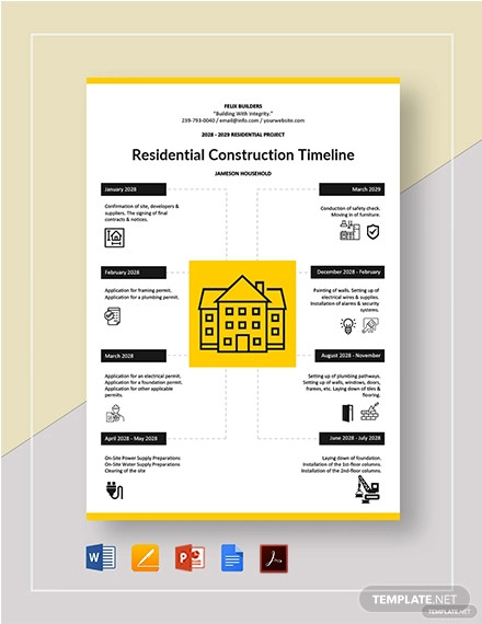 Residential Construction Timeline Template