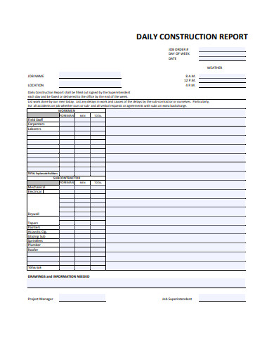Free Construction Daily Report Template Excel from images.examples.com