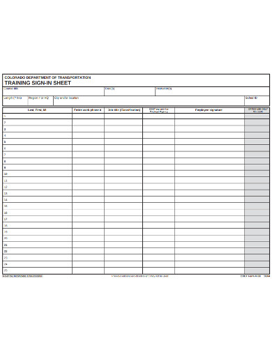 sample training sign in sheet example