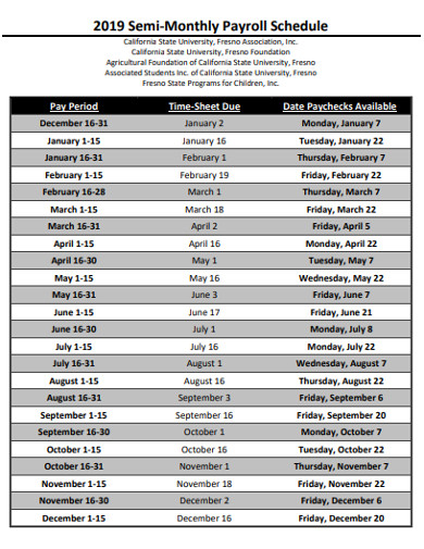 FREE 20 Payroll Schedule Examples Templates PDF Word Pages 