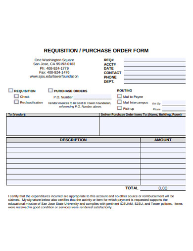 simple purchase order form example
