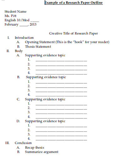 how to write a topic outline for a research paper