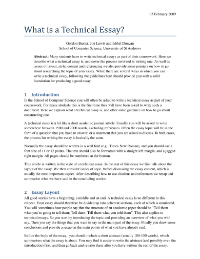 essay on components of technical writing