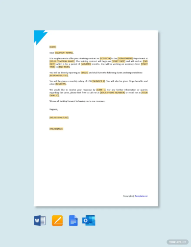 training contract offer letter template