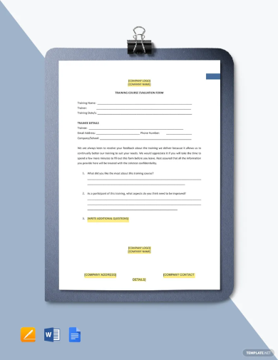 training course evaluation form template1