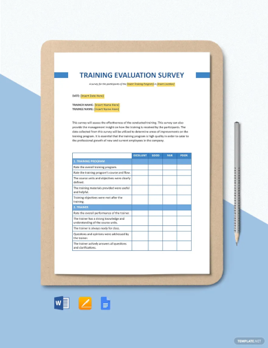 training evaluation survey template1