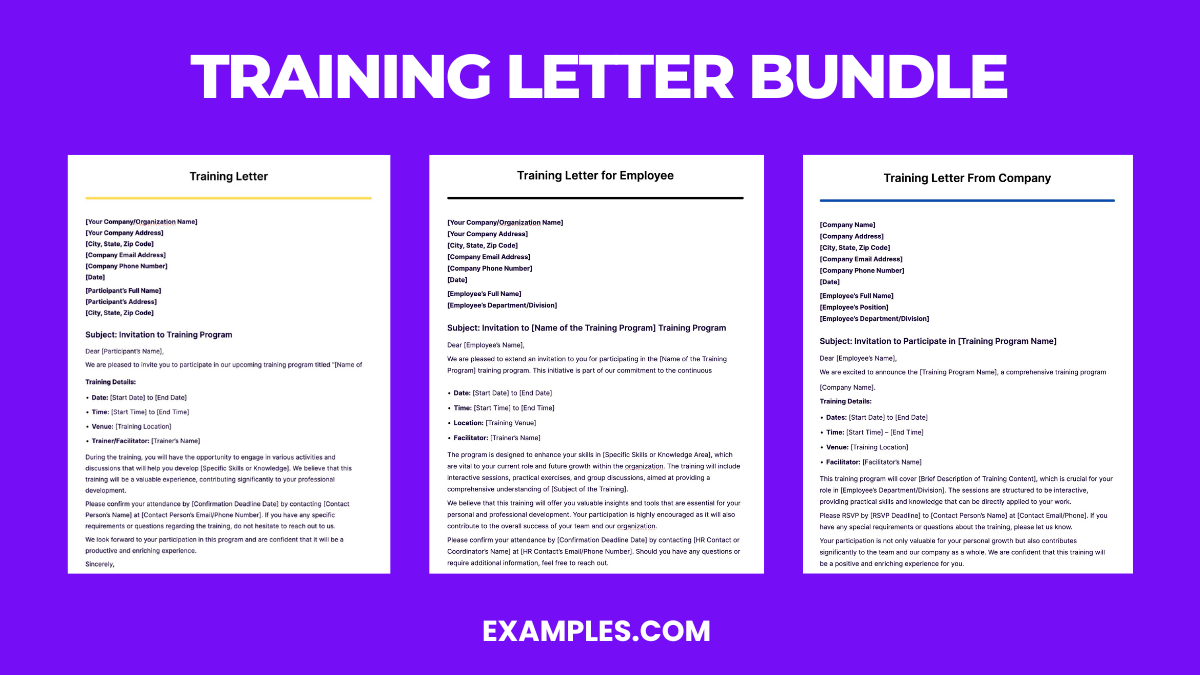 Training Letter Bundle