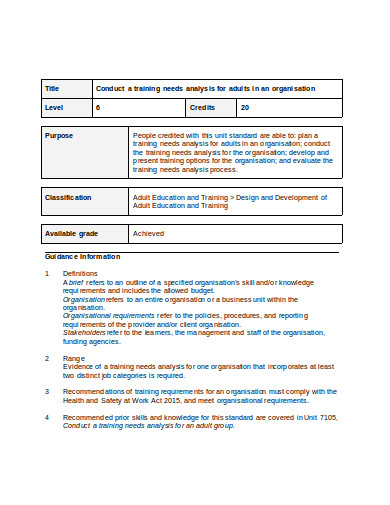 Training Needs Analysis - 7+ Examples, Format, Pdf | Examples