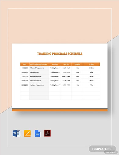 Training Program Schedule Template - 6+ Free Word, PDF Format Download!