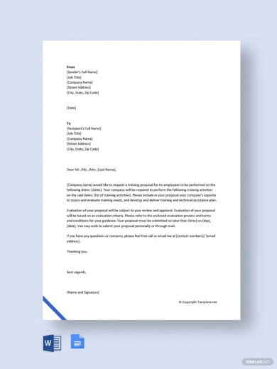 Training Letter - 31+ Examples, Format, Sample | Examples