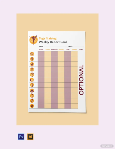 training report card template