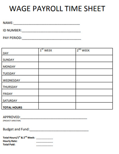 wage payroll timesheet example