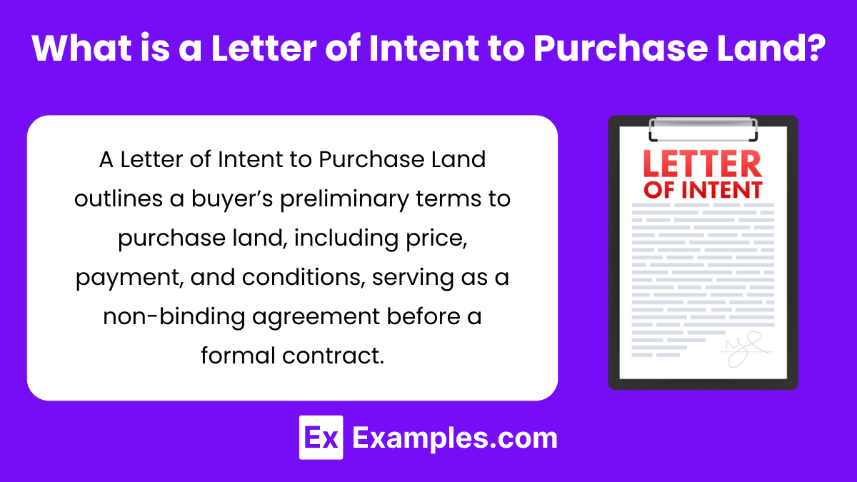 What is a Letter of Intent to Purchase Land