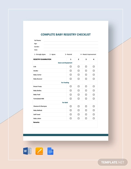 complete baby registry checklist template