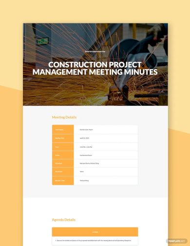 construction project management meeting minutes template