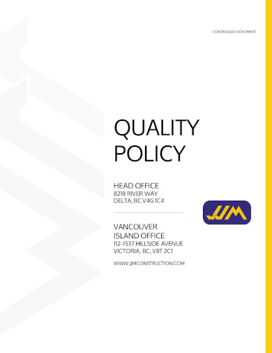 construction quality policy