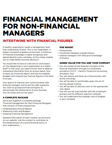 Financial Management for Non Finacial Managers