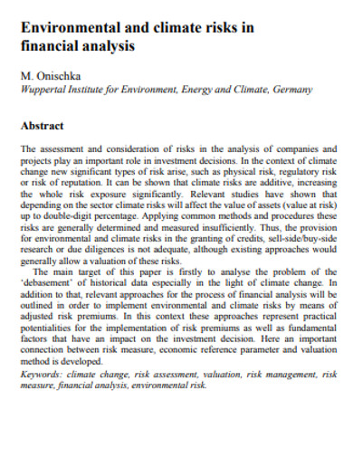 financial risk environmental analysis