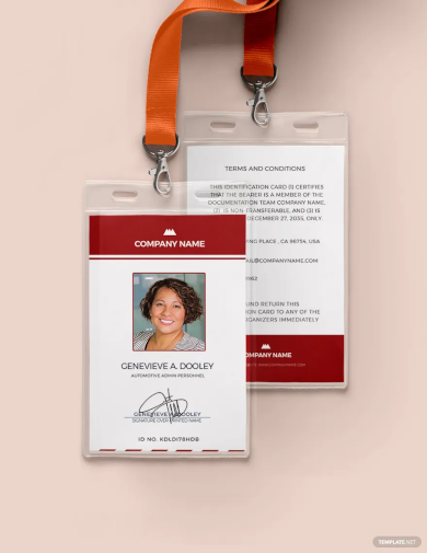 Free Auto ID Card Format Template