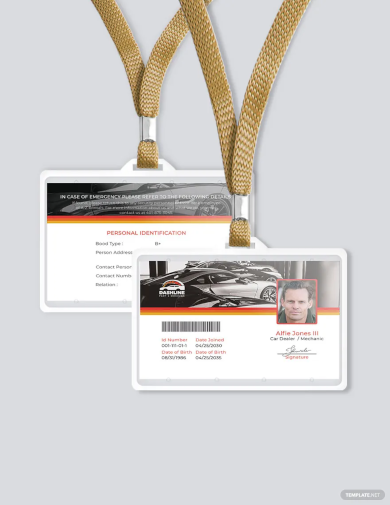 Free Service ID Card Format Template