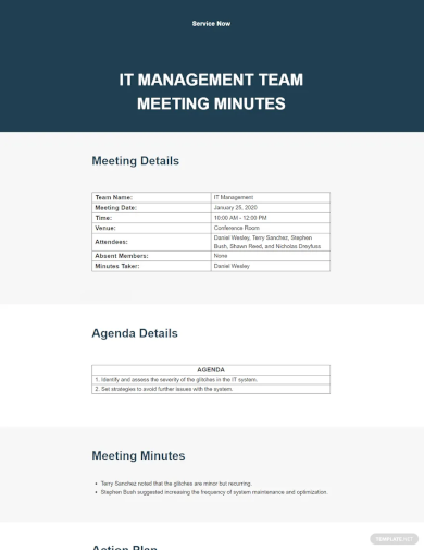 free simple management meeting minutes template