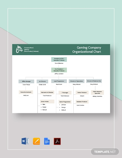 Gaming Company Organizational Chart