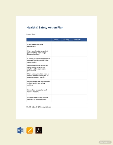 health safety action plan