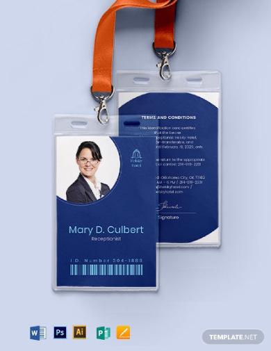 Hotel Employee Portrait ID Card
