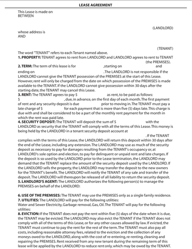 house rental lease agreement 1