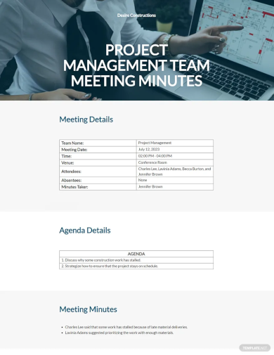 management team meeting minutes template