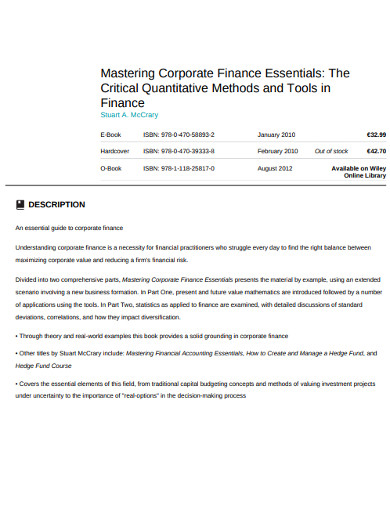 mastering corporate finance essentials