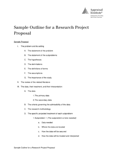 research project proposal outline example