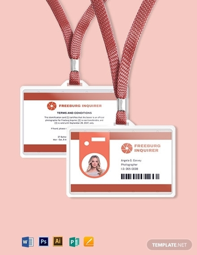 Photographer ID Card Format