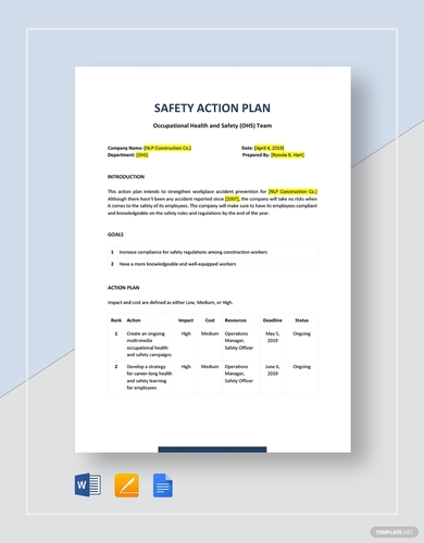 safety action plan