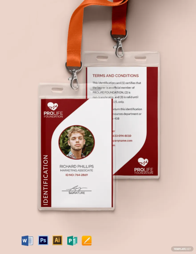 Sample Non Profit Organizations ID Card Format Template