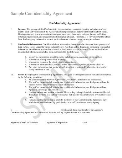 simple customer confidentiality agreement