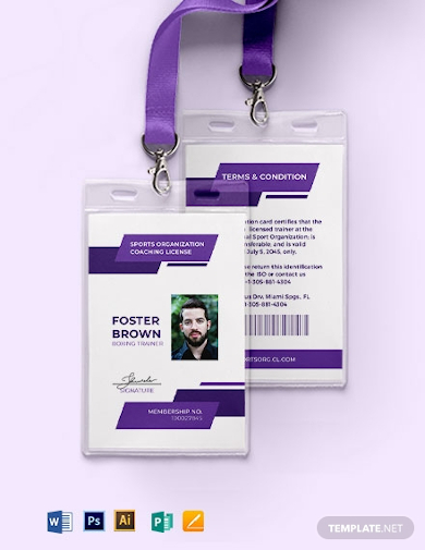 Sports ID Card Format