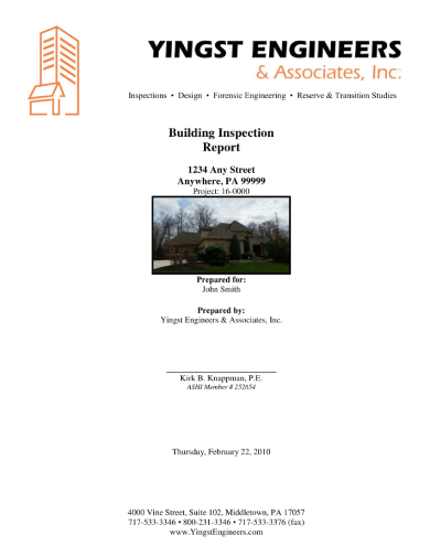 Building Inspection Report - 10+ Examples, Format, Pdf | Examples