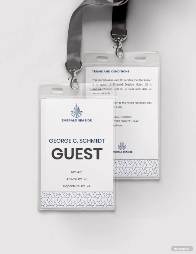 Visitor Guest ID Card Format Template
