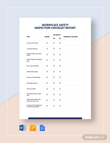 workplace safety inspection checklist template