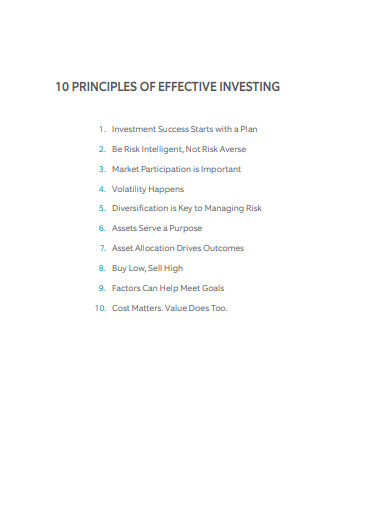10 principles of effective investing